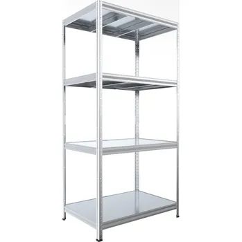 regál Kovový regál do domácnosti Biedrax 50 x 120 x 180 cm, pozinkovaný - 4 police pozink