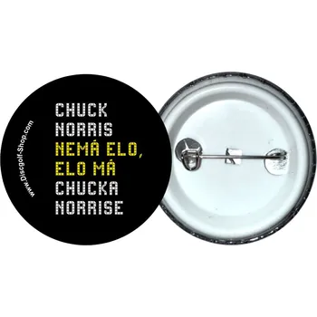 Discgolf-Shop.com odznak - Chuck Norris nemá ELO (Originální odznak z dílny Discgolf-Shop.com)