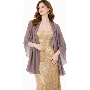 šifónový šál přes ramena - přehoz přes společenské šaty Barva: Šedofialová