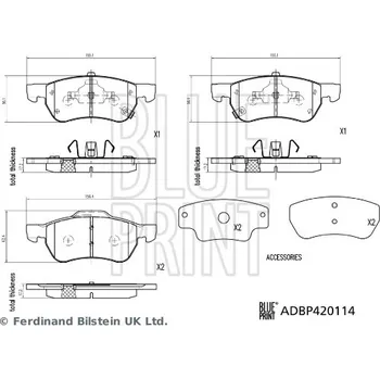 Brzdový systém Sada brzdových destiček, vždy 4 kusy v sadě BLUE PRINT ADBP420114