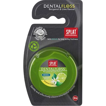 Zubní nit SPLAT expandující zubní nit bergamot a limetka, 30m
