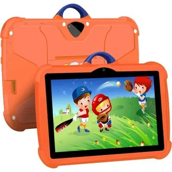 7 palcový dětský tablet Android 13 Čtyřjádrový procesor 4 GB RAM 64 GB ROM vzdělávací tablet s odolným pouzdrem oranžová
