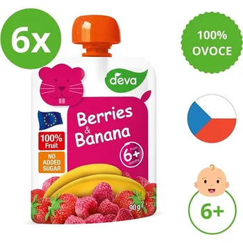 DEVA jahoda, malina, banán 6×90 g