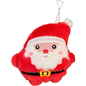 Vánoce Plyšová klíčenka Santa Claus 8 x 8,5 cm Vánoční přívěsek na klíče a batoh Roztomilá dekorace Novoroční dárek pro děti i dospělé