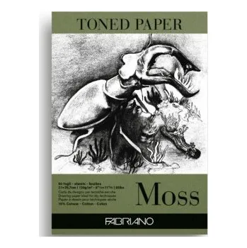 Výtvarný papír Fabriano toned paper A4 120g moss zelený skicák