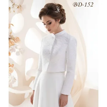 Dámský kožich Svatební kabátek se stojáčkem - bílý: BD-152 Vybraná velikost: 40