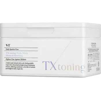 Pleťová maska VT Cosmetics – TX-Toning Daily Mask – Sada rozjasňujících pleťových masek s kyselinou tranexamovou – 30 ks