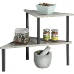 Police kuchyně se dvěma úrovněmi, šedá s betonovým efektem, Kesper