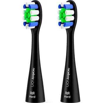 Náhradní hlavice k elektrickému kartáčku Niceboy ION Sonic Lite Hard black 2 ks
