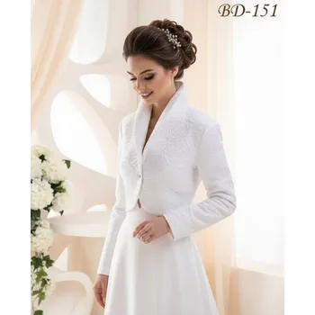 Dámský kožich Prošívaný svatební kabátek - bílý: BD-151 Vybraná velikost: 36