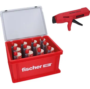 Průmyslové lepidlo chemická malta Fischer FIS V Plus 360 HWK, 12 ks v boxu - chemická injektážní malta pro běžné aplikace, 12 ks + 24 ks směšovacích hrotů + pistole zdarma