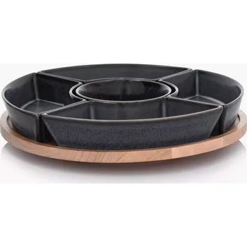 Otočný podnos s miskami DUKA WAREWOOD, černá
