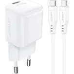 ACEFAST A77 Mini PD 30W GaN + USB-C kabel bílá