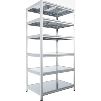 regál Kovový regál do domácnosti Biedrax 35 x 90 x 210 cm, pozinkovaný - 6 polic pozink