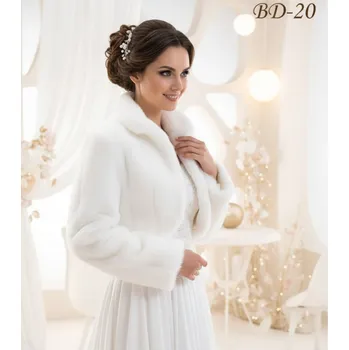 Dámský kožich Jemný svatební kožíšek - bílý: BD-20 Vybraná velikost: 40