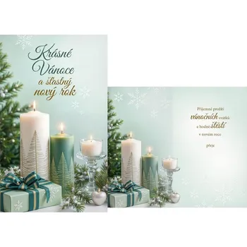 MFP V23-186 vánoční přání malé svíčky