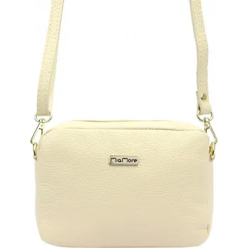 Kabelka Kožená kabelka MiaMore 01-059 DOLLARO - béžová