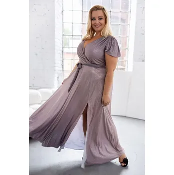 Dámské šaty Společenské šaty s krátkým rukávem bordura barva: růžová-starorůžová, velikost: 38