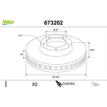 Brzdový kotouč Brzdový kotouč VALEO 673202