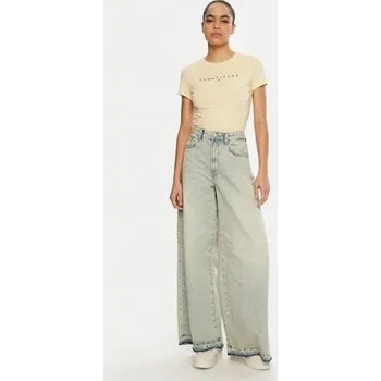 Pánské oblečení Tommy Jeans T-Shirt Linear DW0DW18398 Žlutá Slim Fit XS