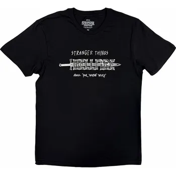 Pánská móda Stranger Things tričko, Hellfire Black, pánské M