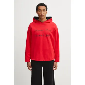 Pánská mikina Bavlněná mikina Napapijri x Martine Rose NP0A4H8MRB11 červená 33X, vel. XS