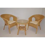 Axin Trading Ratanová sedací souprava Fabion medová s polstry Polstr: Béžový melír