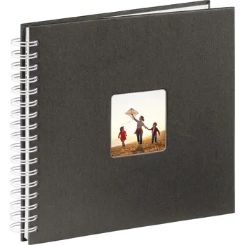 Fotoalbum Hama album klasické spirálové FINE ART 28x24 cm, 50 stran, černá, bílé listy