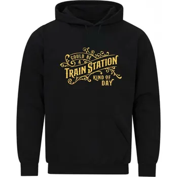 Pánská mikina Pánská mikina Mohl by to být den jako na vlakovém nádraží (Velikost: 5XL, Barva: Černá)