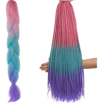 Dámská běžecká obuv Syntetické ombré copánky růžovo-modro-fialové