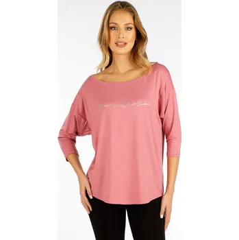 Dámské tričko Litex Dámské triko s 3/4 rukávem 5F152 Tmavě růžová XL