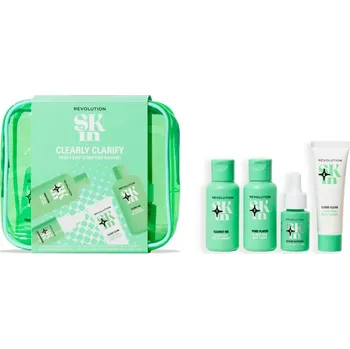 Revolution Skincare Clearly Clarify Revolution Skincare Clearly Clarify 2% Salicylic Acid Clarifying Cleansing Gel čisticí gel na obličej 40 ml + Revolution Skincare Clearly Clarify 2% Salicylic Acid &Aloe Clarifying BHA Toner čisticí tonikum pro regulaci