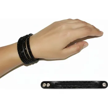 Karnevalový doplněk Páskový náramek třpytivý černý