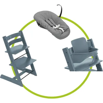 Akční set STOKKE Tripp Trapp židlička Fjord Blue + Baby set + novorozenecká sada