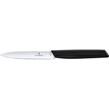 Kuchyňský nůž Victorinox Kuchyňský nůž Swiss Modern 10cm - zubaté ostří - černý