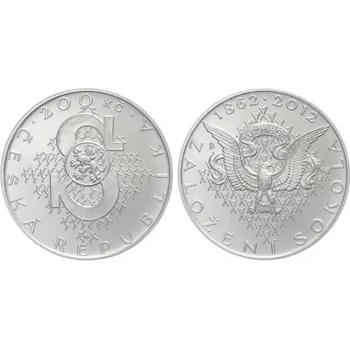 Česká republika. 200 Kč 2012. Založení Sokola. Běžná kvalita.