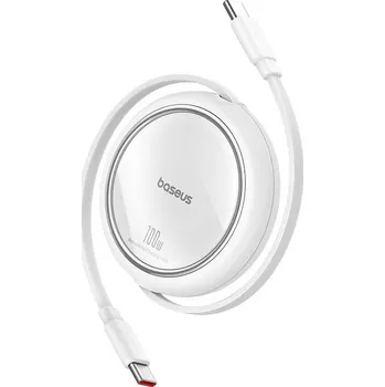 Datový kabel Navíjecí kabel Baseus Free2Pull USB-C/USB-C s nastavitelnou délkou až 1m 100W bílý
