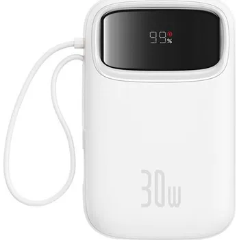 Power banka Baseus Qpow2 10000mAh 30W bílá s USB-C kabelem