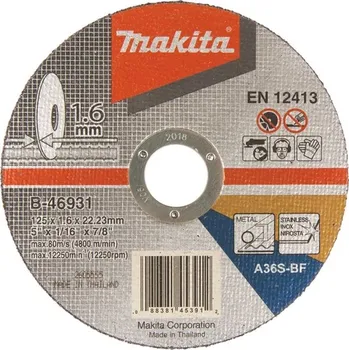 Řezný kotouč Makita B-46931 řezný kotouč 125x1.6x22 nerez