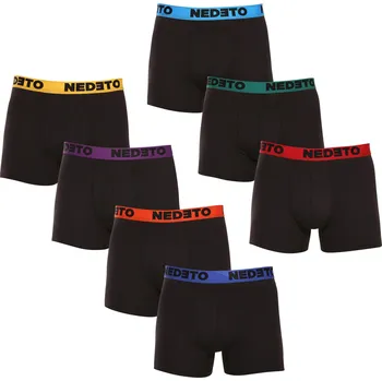 Boxerky 7PACK pánské boxerky Nedeto černé (7NB002b) L Možnost vrácení zboží ZDARMA do 120 dnů!