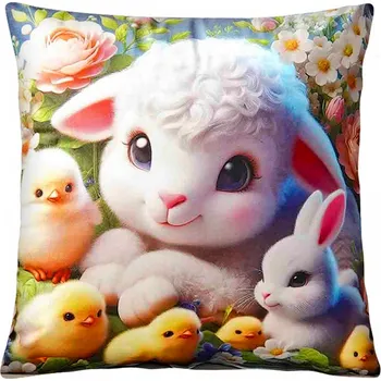 Polštář Velikonoční polštář EASTER SHEEP 45x45 cm Mybesthome Varianta: Povlak na polštář - s výplní, 45x45 cm
