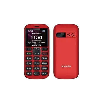 Mobilní telefon ALIGATOR A720 4G Senior červeno-černý + stolní nabíječka