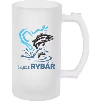 Sklenice Půllitr skleněný matný Diagnóza: Rybář