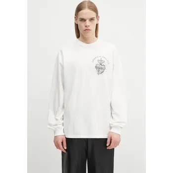 Pánská móda Bavlněné tričko s dlouhým rukávem Aries Faded Aries Ex Amino LS Tee AR6002403 bílá 00X, vel. L