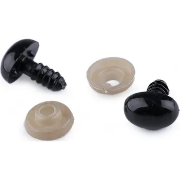 Čumák / oči s pojistkou 9x13 mm, střední, černá