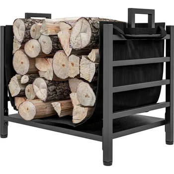 Stojan na palivové dřevo 49 x 34 x 44 cm | černý
