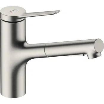 Hansgrohe Zesis M33, páková kuchyňská baterie 150, vytahovací sprška, 2jet, vzhled nerezu, HAN-74820800