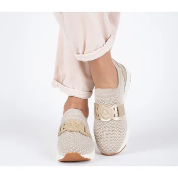 Dámské sandále Dámské béžové textilní tenisky se zlatými prvky Bugatti Velikost: 38