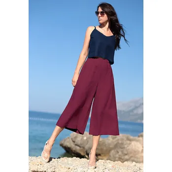 Dámské kalhoty Lotika Tříčtvrteční 100% lněné kalhoty 1071677