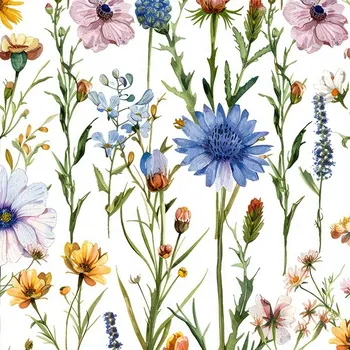Zbytek - Viskózové plátno 150 cm luční květiny Wendy